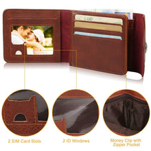 Load image into Gallery viewer, Men's Wallet PU Leather BiFold RFID Blocking Card Holder

