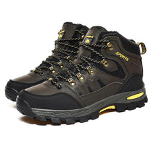 Load image into Gallery viewer, Mens Winter Snow Boots Waterproof Leather Super Warm Men's Boots Outdoor Hiking Boots Ankle Snow Hiking Boots Warm Water Resistant Non Slip Soft Lined Design
