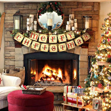 将图片加载到图库查看器，Merry Christmas Banner Home Decor
