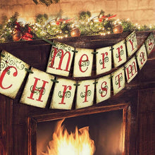 将图片加载到图库查看器，Merry Christmas Banner Home Decor

