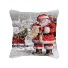 Load image into Gallery viewer, Merry Christmas Cushion Covers Snowman Christmas Santa Pillow Covers Santa Claus Pillow Covers Christmas Tree Santa Deer Printed Pillow Cover Home Decor Pillowcase For Couch 45X45CM
