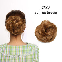 Load image into Gallery viewer, Messy Bun Scrunchy Hair Bun Fake Hair Synthetic Women Chignon Elastic Hair Band Hairpieces For Women Updo Donut Chignon Clip in Hair Extension For Volumized Hair Buns For Girls
