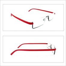 将图片加载到图库查看器，Metal Anti Blue Light Reading Glasses Men Half Frame Prescription Eyeglasses Male  Eyewear With Case For Men And Women Unisex Stylish Eyeglasses Glasses Clear Lens +1.75
