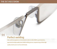 将图片加载到图库查看器，Metal Anti Blue Light Reading Glasses Men Half Frame Prescription Eyeglasses Male  Eyewear With Case For Men And Women Unisex Stylish Eyeglasses Glasses Clear Lens +1.75
