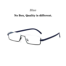 将图片加载到图库查看器，Metal Anti Blue Light Reading Glasses Men Half Frame Prescription Eyeglasses Male  Eyewear With Case For Men And Women Unisex Stylish Eyeglasses Glasses Clear Lens +1.75
