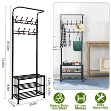 将图片加载到图库查看器，Metal Entryway Coat Shoe Rack
