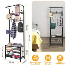 将图片加载到图库查看器，Metal Entryway Coat Shoe Rack
