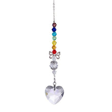 将图片加载到图库查看器，Metallic Hoop Moon Sun Catcher Hanging Crystal Pendant Chandelier Lamps Light Crystals Glass Pendants Light Rainbow Maker Wind Chime Hanging Drop Gift of Good Luck Garden Decor Hanging Ornament For Home Decoration
