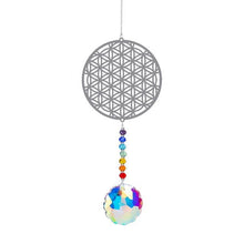 将图片加载到图库查看器，Metallic Hoop Moon Sun Catcher Hanging Crystal Pendant Chandelier Lamps Light Crystals Glass Pendants Light Rainbow Maker Wind Chime Hanging Drop Gift of Good Luck Garden Decor Hanging Ornament For Home Decoration
