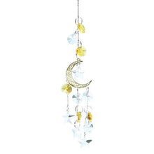将图片加载到图库查看器，Metallic Hoop Moon Sun Catcher Hanging Crystal Pendant Chandelier Lamps Light Crystals Glass Pendants Light Rainbow Maker Wind Chime Hanging Drop Gift of Good Luck Garden Decor Hanging Ornament For Home Decoration
