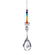 将图片加载到图库查看器，Metallic Hoop Moon Sun Catcher Hanging Crystal Pendant Chandelier Lamps Light Crystals Glass Pendants Light Rainbow Maker Wind Chime Hanging Drop Gift of Good Luck Garden Decor Hanging Ornament For Home Decoration
