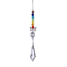 将图片加载到图库查看器，Metallic Hoop Moon Sun Catcher Hanging Crystal Pendant Chandelier Lamps Light Crystals Glass Pendants Light Rainbow Maker Wind Chime Hanging Drop Gift of Good Luck Garden Decor Hanging Ornament For Home Decoration
