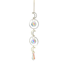 Load image into Gallery viewer, Metallic Hoop Moon Sun Wind Chimes K9 Crystal Prisms Hanging Sun-catcher Rainbow Chaser Window Curtains Pendant Home Decor Gifts For Wall Hanging Decor Room Home Photography Prop
