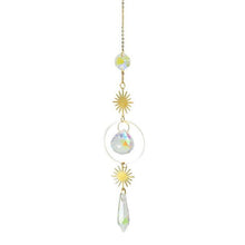 Load image into Gallery viewer, Metallic Hoop Moon Sun Wind Chimes K9 Crystal Prisms Hanging Sun-catcher Rainbow Chaser Window Curtains Pendant Home Decor Gifts For Wall Hanging Decor Room Home Photography Prop
