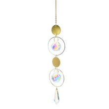 Load image into Gallery viewer, Metallic Hoop Moon Sun Wind Chimes K9 Crystal Prisms Hanging Sun-catcher Rainbow Chaser Window Curtains Pendant Home Decor Gifts For Wall Hanging Decor Room Home Photography Prop
