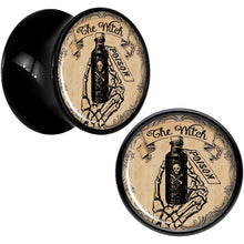Load image into Gallery viewer, Witches Brew Poison Potion Halloween Black Acrylic Plug Set 0G to 20mm
