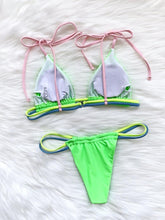 将图片加载到图库查看器，Micro Bikini Set For Women Black Blue Green Pink String Swimwear Women's Halter String Triangle Bikini Set Charming Swimwear Two Piece Swimsuit Women's Swimsuit Push Up Bathers Bathing Suit Bikinis
