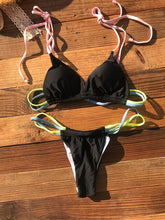 将图片加载到图库查看器，Micro Bikini Set For Women Black Blue Green Pink String Swimwear Women's Halter String Triangle Bikini Set Charming Swimwear Two Piece Swimsuit Women's Swimsuit Push Up Bathers Bathing Suit Bikinis
