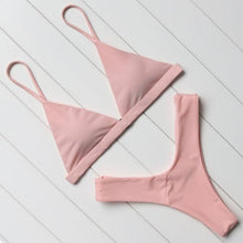 Load image into Gallery viewer, Micro Mini Bikini Swimwear Women Halter Push Up Bikini Set Padded Bra  Women's Underwired Triangle Bathing Two Pieces Swimsuit Bikini Set  Swimsuit Bandage Swim Suit
