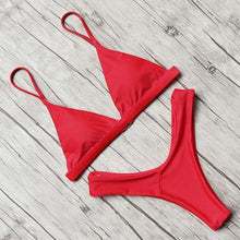 Load image into Gallery viewer, Micro Mini Bikini Swimwear Women Halter Push Up Bikini Set Padded Bra  Women's Underwired Triangle Bathing Two Pieces Swimsuit Bikini Set  Swimsuit Bandage Swim Suit

