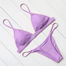 Load image into Gallery viewer, Micro Mini Bikini Swimwear Women Halter Push Up Bikini Set Padded Bra  Women's Underwired Triangle Bathing Two Pieces Swimsuit Bikini Set  Swimsuit Bandage Swim Suit
