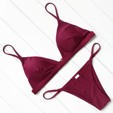 Load image into Gallery viewer, Micro Mini Bikini Swimwear Women Halter Push Up Bikini Set Padded Bra  Women's Underwired Triangle Bathing Two Pieces Swimsuit Bikini Set  Swimsuit Bandage Swim Suit
