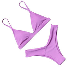 Load image into Gallery viewer, Micro Mini Bikini Swimwear Women Halter Push Up Bikini Set Padded Bra  Women's Underwired Triangle Bathing Two Pieces Swimsuit Bikini Set  Swimsuit Bandage Swim Suit
