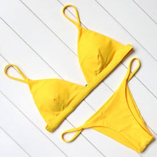 Load image into Gallery viewer, Micro Mini Bikini Swimwear Women Halter Push Up Bikini Set Padded Bra  Women's Underwired Triangle Bathing Two Pieces Swimsuit Bikini Set  Swimsuit Bandage Swim Suit
