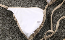 将图片加载到图库查看器，Micro Pleated Bikini Women Swimsuit Halter Bikini Set Triangle Swimwear Female Beach Wear Bathing Suit Two Piece Bikini Double Shoulder Straps Cute Swimsuit Triangle Bathing
