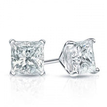 将图片加载到图库查看器，Mina Bloom 2.00 CTTW Princess Cut Stud Earrings
