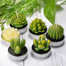 将图片加载到图库查看器，Mini Delicate Succulent Plants Candles Cactus Tea light Candles Handmade Delicate Succulent Cactus Candles Flameless Aromatherapy Candles For Birthday Party Wedding Spa Handmade Aromatherapy Candles For Birthday Party Wedding Home Decor Plant Candle
