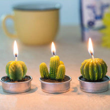 将图片加载到图库查看器，Mini Delicate Succulent Plants Candles Cactus Tea light Candles Handmade Delicate Succulent Cactus Candles Flameless Aromatherapy Candles For Birthday Party Wedding Spa Handmade Aromatherapy Candles For Birthday Party Wedding Home Decor Plant Candle
