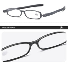 将图片加载到图库查看器，Mini Design Reading Glasses For Men Women Rotating Small Oval Presbyopia Eyewear Portable Unisex Reader Eyeglasses Mini Compact Slim Reading Glasses Lightweight Portable Readers
