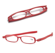 将图片加载到图库查看器，Mini Design Reading Glasses For Men Women Rotating Small Oval Presbyopia Eyewear Portable Unisex Reader Eyeglasses Mini Compact Slim Reading Glasses Lightweight Portable Readers
