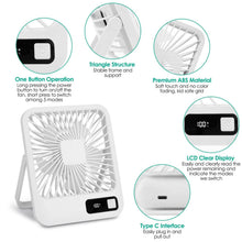 Load image into Gallery viewer, Mini Desktop Cooling Fan Rechargeable Battery Powered with LCD Display

