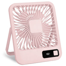 Load image into Gallery viewer, Mini Desktop Cooling Fan Rechargeable Battery Powered with LCD Display

