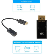将图片加载到图库查看器，Mini DisplayPort To HDMI-compatible Adapter Male To Female Converter DP To HD Display Port 4K Cable Adapter Video Audio Compatible For PC And Laptop
