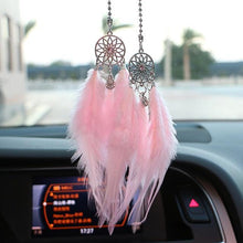 Load image into Gallery viewer, Mini Dream Catcher Car Pendant Wind Chimes Feather Decoration Home Decor Dream Catchers Car Handmade Hanging Charm Wind Chime Traditional White Feather Ornaments Wall Hanging Adornment Handmade Dreamcatcher Gifts
