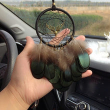 将图片加载到图库查看器，Mini Dream Catcher With Natural Feather Wind Chime Hanging Handmade Lace Feathers Bead Dream Catcher Wind Chimes Hanging Home Room Decoration Car Pendant Ornament Craft Dreamcatcher For Gift Memorial Festival Photography
