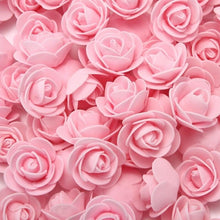 Load image into Gallery viewer, Mini Fake Rose Flower Heads 50/100/200 Pieces Teddy Bear of Roses 3cm Foam Wedding Flowers Accessories Make Bridal Hair Clips Headbands Dress
