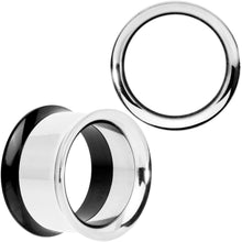 Load image into Gallery viewer, Steel Black Two Tone Screw Fit Tunnel Plug Set 3mm to 16mm
