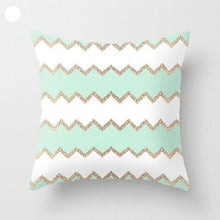 Load image into Gallery viewer, Mint Green Cushion Cover Pillowslip Home Supplies Decorative Fresh Mint Green Gray Watercolour Stripes Generic Solid Decorative Bedroom Pillow Cases Covers Pillow Case Simple Living Room
