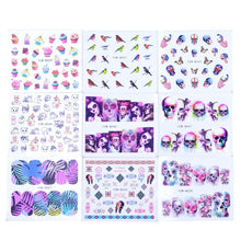 Load image into Gallery viewer, Mixed Designs Water Nail Stickers Decals Dream Catcher Transfer Tip Watermark Flora Painting Slider Manicure Decoration Girls Manicure Decoration Nail Art Supplies 3D Self-Adhesive Nail Decals Designer Nail Stickers for Acrylic Nails
