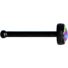 将图片加载到图库查看器，Purple 3mm Synthetic Opal Inlay Black Anodized Nose Bone
