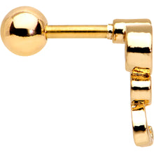 Load image into Gallery viewer, Clear CZ Gem Gold Tone Anodized Sassy Swirl Cartilage Tragus Earring

