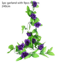 Load image into Gallery viewer, Modern Artificial Green Eucalyptus Leaves Garland Wisteria Rattan Fake Decor Silk Leaf Vines For Wedding Birthday Party Decor
