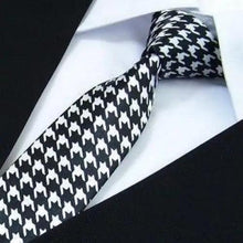 Load image into Gallery viewer, Modern Black And White Men Necktie Casual Business Meeting Formal Polyester Skinny Slim Necktie
