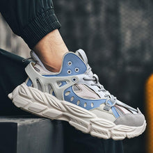 将图片加载到图库查看器，Modern Blue Men's Running Shoes Comfortable Breathable Unisex Sports Shoes Rubber Hard-Wearing Sneakers Casual Sport Shoes Casual Sports Tennis Sneakers
