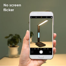 Load image into Gallery viewer, Modern Business Led Office Desk Lamp Touch Dimmable Foldable With Calendar Temperature Alarm Clock table Reading Light Decorative Table Lamp Cute Study Lamps for Bedroom Décor
