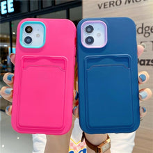 Load image into Gallery viewer, Modern Card Candy Color Phone Case For iPhone 12 11 13 Pro Max 12 13 Pro 11 Shockproof Bumper Soft Back Cover Colorful Silicone Phone Cover
